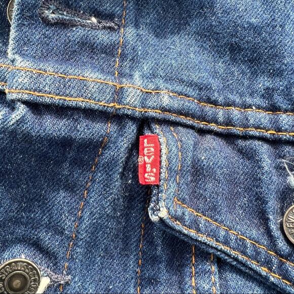 Vintage 80s Levis made in Canada red tab denim jean trucker jacket - Picture 4 of 6